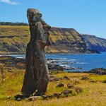 Moai overlooking Coast, Rapa Nui - Easter Island, Chile
